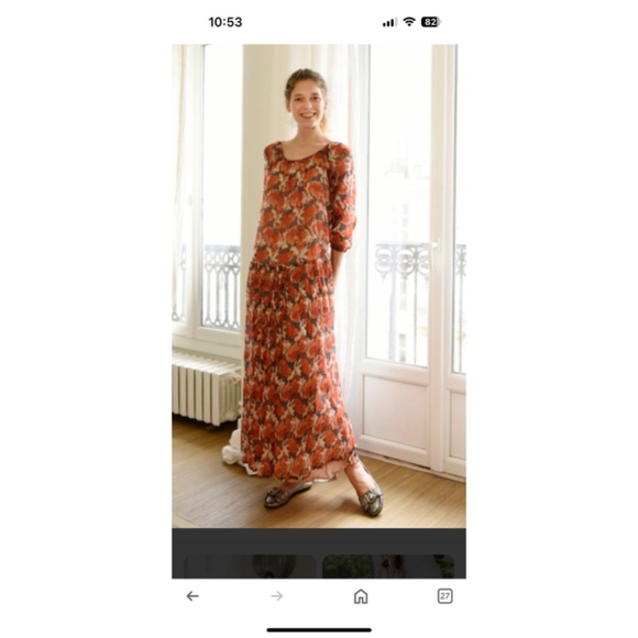 Mes Demoiselles Paris Cetina Maxi Floral Boho Chiffon Dress 42 Large - Picture 13 of 13